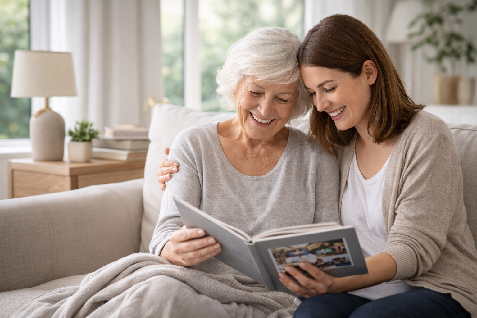 Moment convivial à domicile avec un senior